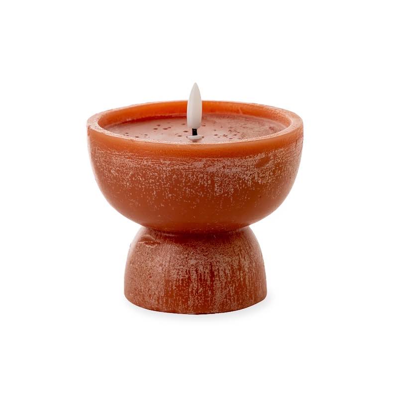 LED Mid-Mod Candles, Short - Terracotta